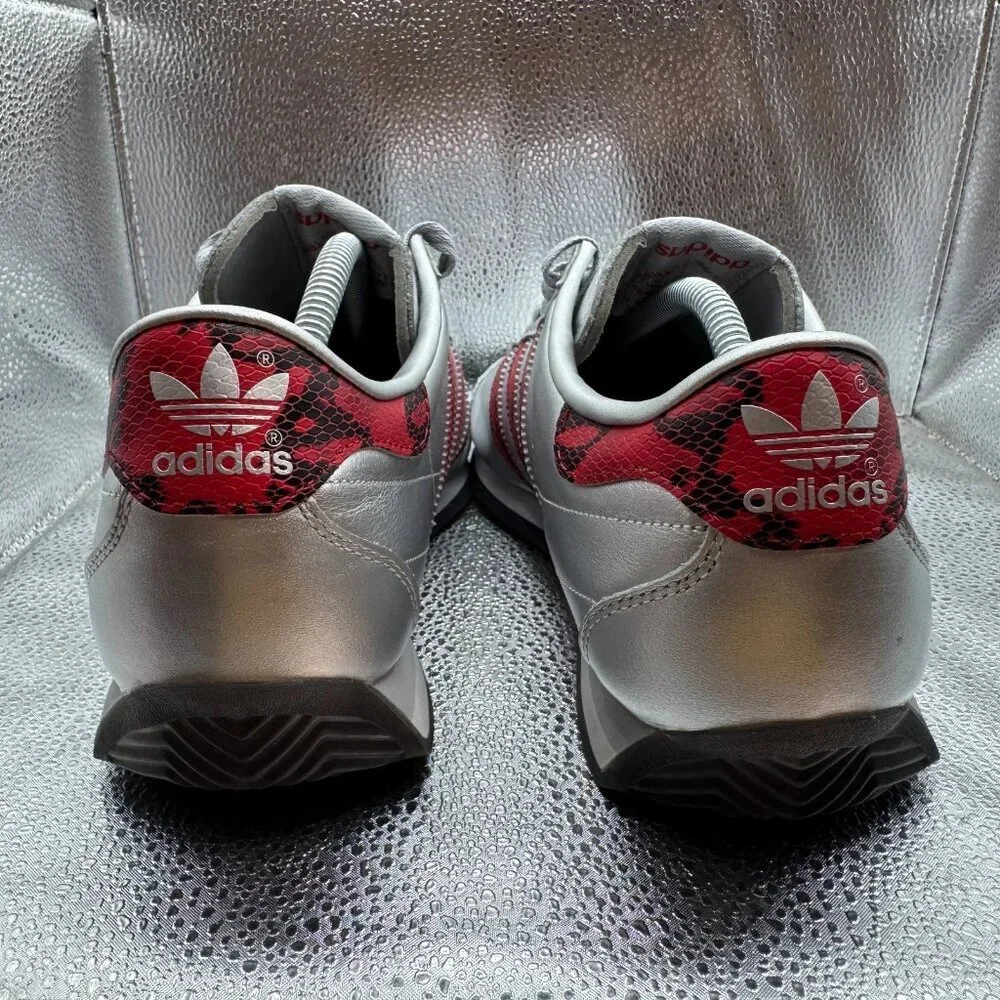 Size 10.5 Adidas Originals Mens‎ Silver Red Snake Athletic Sneakers JP7088